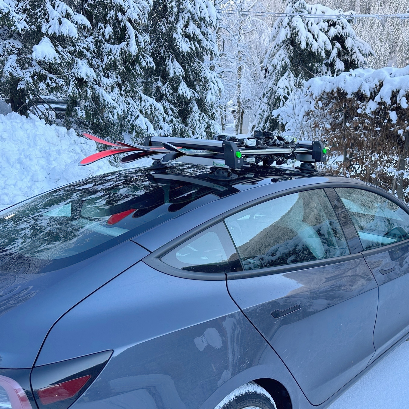 Vacuumräcken till skidor/snowboards - Tesla Model S/3/Y+ID3/ID4