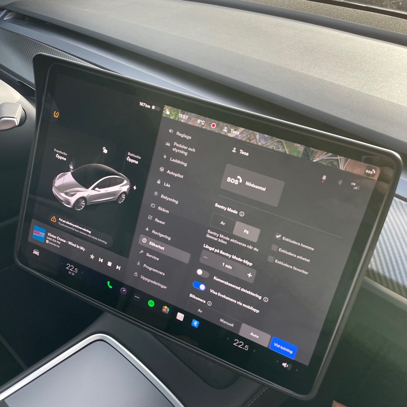 Solskydd till skärmen - Tesla Model 3/Y