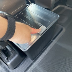 Rear seat storage, click lid - black - Tesla Model Y