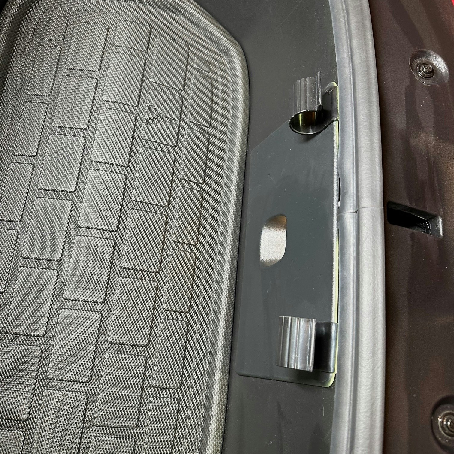 Umbrella hooks in the front - Tesla Model Y
