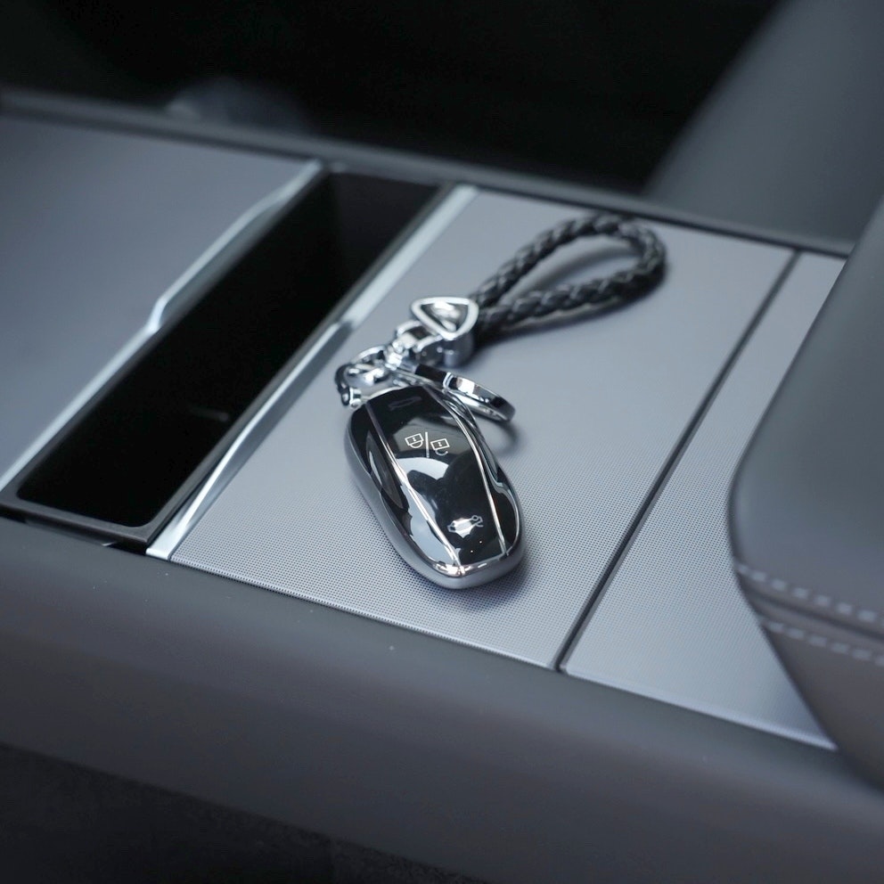 Nyckelhållare - mjuk TPE - svart - Tesla Model S/3/Y