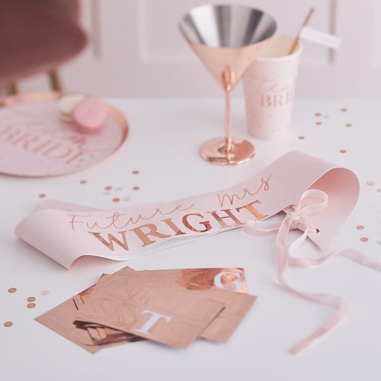 Personalised Rose Gold Hen Party Bride To Be Sash