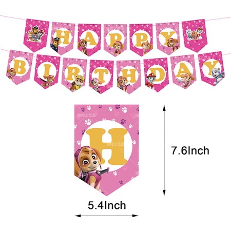 Paw Patrol - HAPPY BIRTHDAY banner