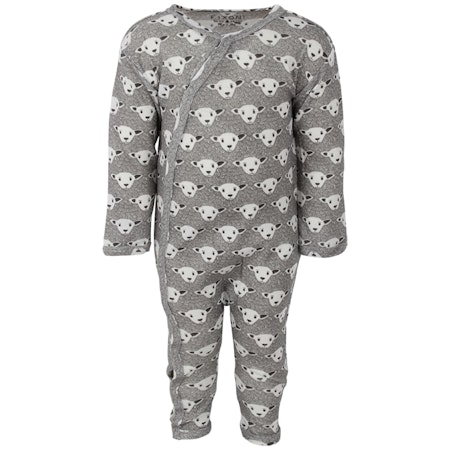 Joy LS  gråmönstrad hel body "Suit" - Oekotex