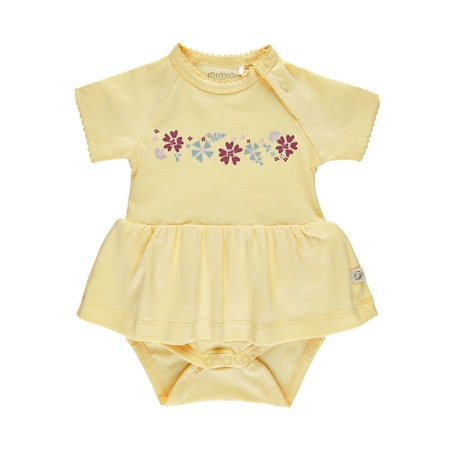 Baby Body med Kjol gul blommönster