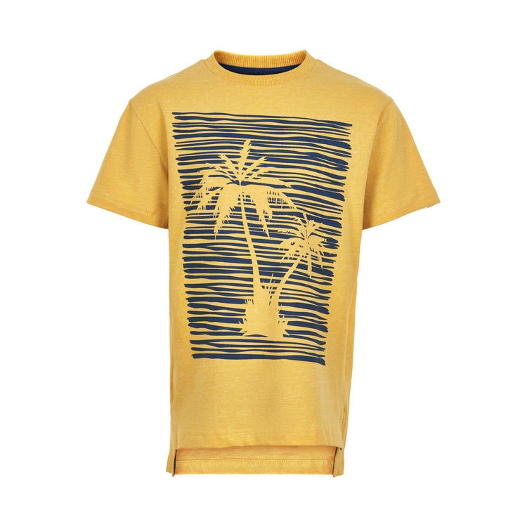 T-Shirt gul med tryck palmer