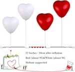 Alla hjärtans dag - 100-pack - hjärtformade ballonger