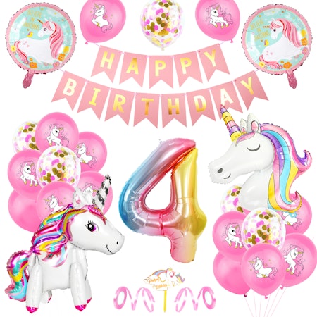 Ballonger 4 år Unicorntema
