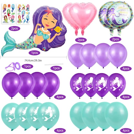 Ballonger 6 år Sjöjungfrutema