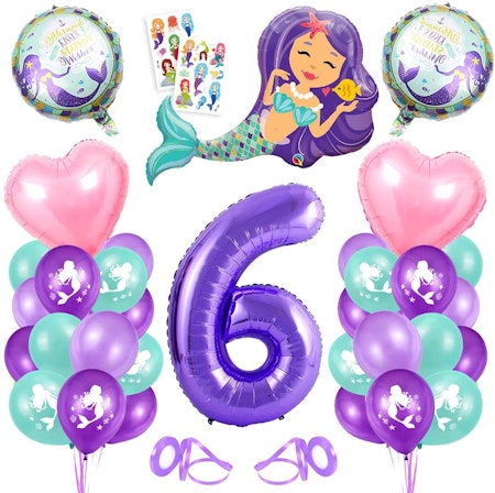 Ballonger 6 år Sjöjungfrutema