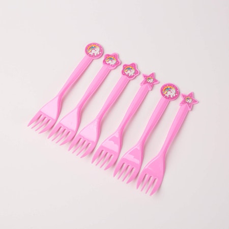 Unicorntema - dukning för 6 personer - Rosa tema