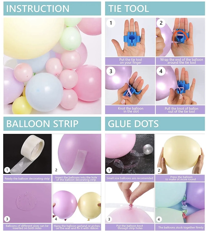 Ballongbåge i pastell färger