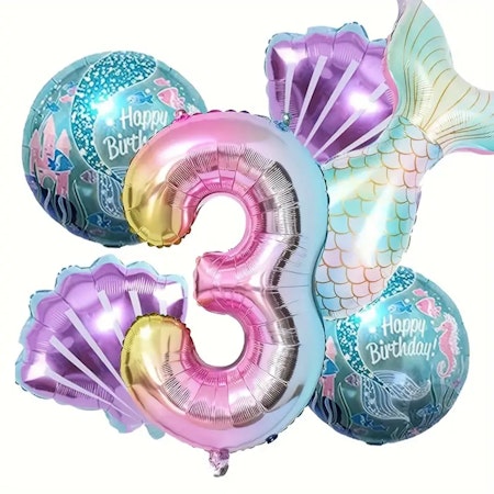 Ballonger 3 år Sjöjungfrutema