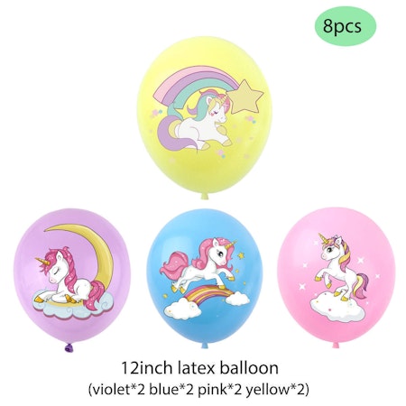 Unicorn ballonger 8st