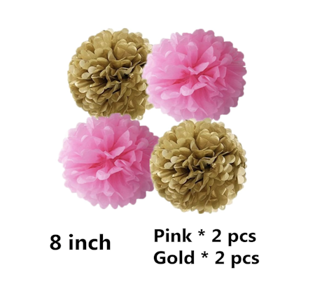 Pom-Poms Rosa och guld
