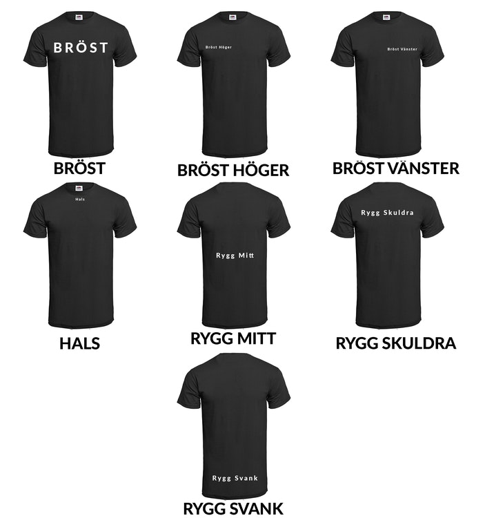 T-shirt Basic Herr med 1 rad tryck - JP Tryck