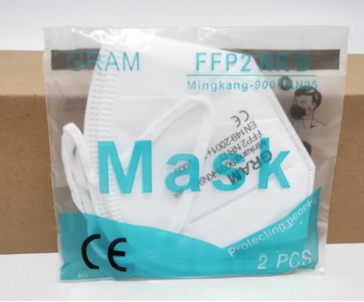 Filtrerande halvmask FFP2 munskydd unisex - klass: FFP2 - paket med 2 st