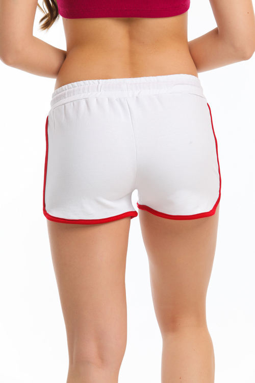 Sport Shorts -Vit-röd färg