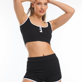 Crop top och shorts set Svart-vit