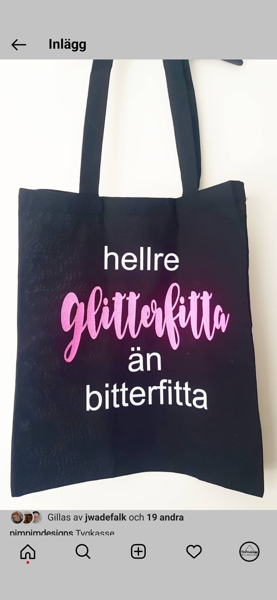 Tygkasse - Glitterfitta