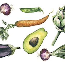 Emaljmugg grönsaker