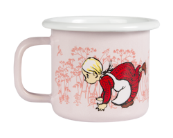 Rosa emaljmugg 1,5 dl