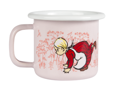 Rosa emaljmugg 1,5 dl