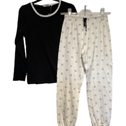 Svart och vit pyjamas stl S-XL