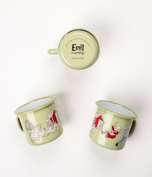 Emaljmugg grön Emil & Ida 2,5 dl