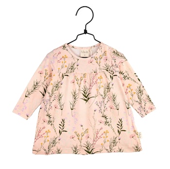 Rosa klänning blommor stl 74
