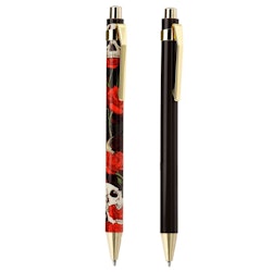 2-pack pennor Skulls & roses