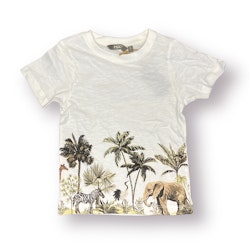 Vit t-shirt med djur stl 98-116