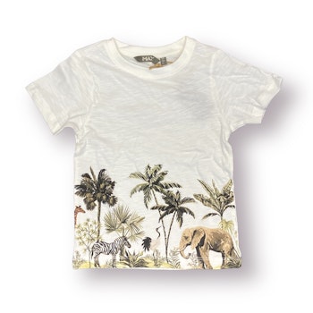 Vit t-shirt med djur stl 98-116