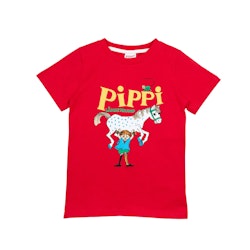 Röd t-shirt Pippi stl 86-164