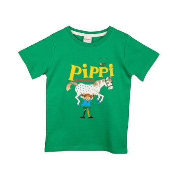 Grön t-shirt Pippi stl 86-164
