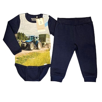 Set blå body & byxa stl 80