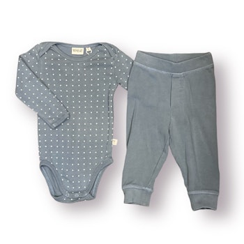Blått set body & byxor stl 68