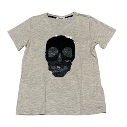 Grå t-shirt med paljetter stl 146/152