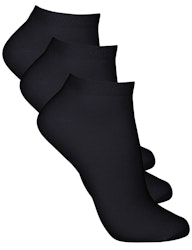 3-pack svarta ankelsockar