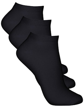3-pack svarta ankelsockar