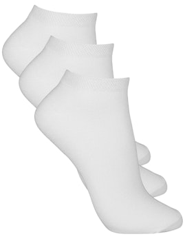 3-pack vita ankelsockar