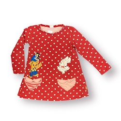 Röd klänning Bamse stl 116