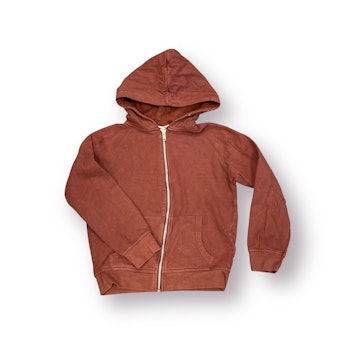 Brunröd luvjacka stl 140