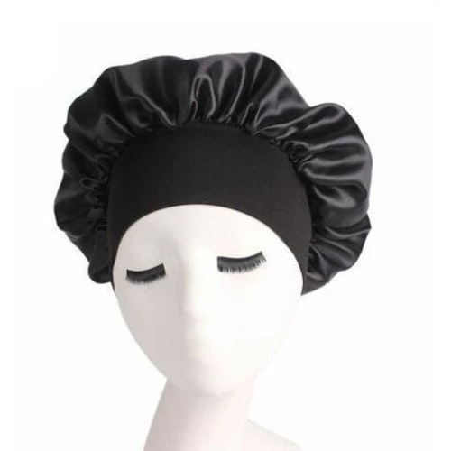 Sovmössa - Satin bonnet - Sleep Cap Svart one size