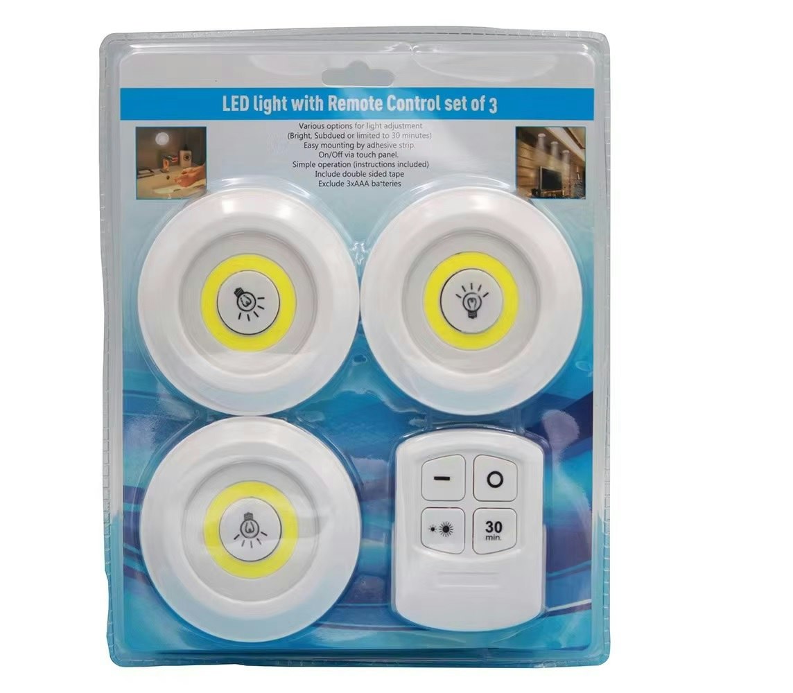 3-Pack LED Spotlights batteridriven  med fjärrkontroll
