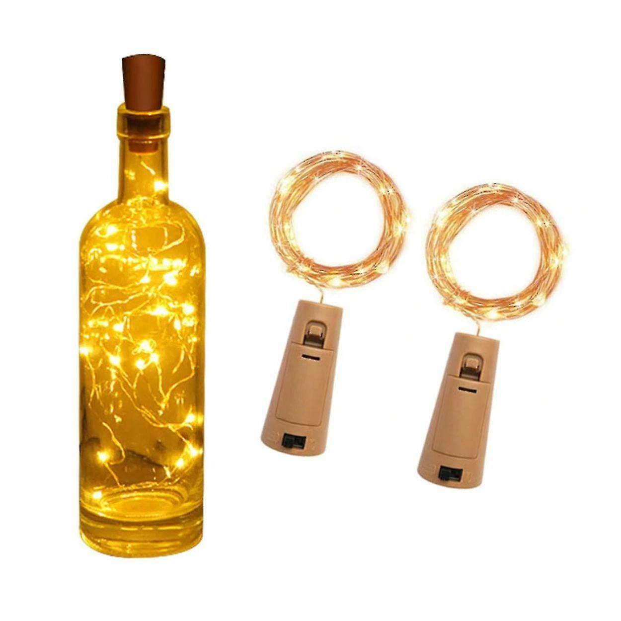 2- Pack LED Ljusslinga för Flaskor Dekorbelysning - 2 meter