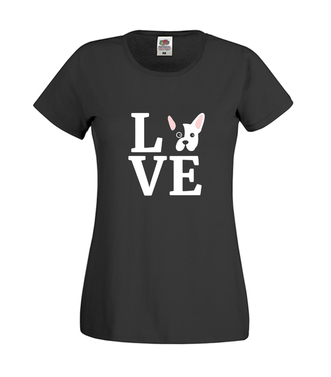 Fransk Bulldog Love T-Shirt Dam