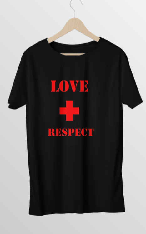 Tshirt med tryck. Love & respect T-Shirt