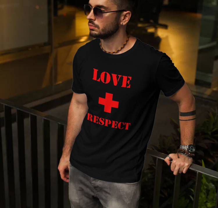 Tshirt med tryck. Love & respect T-Shirt