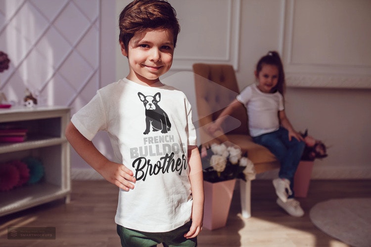 Fransk Bulldog Brother T-Shirt Barn